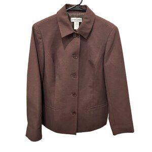 André Oliver Womens Brown Button-Up Jacket Size 8